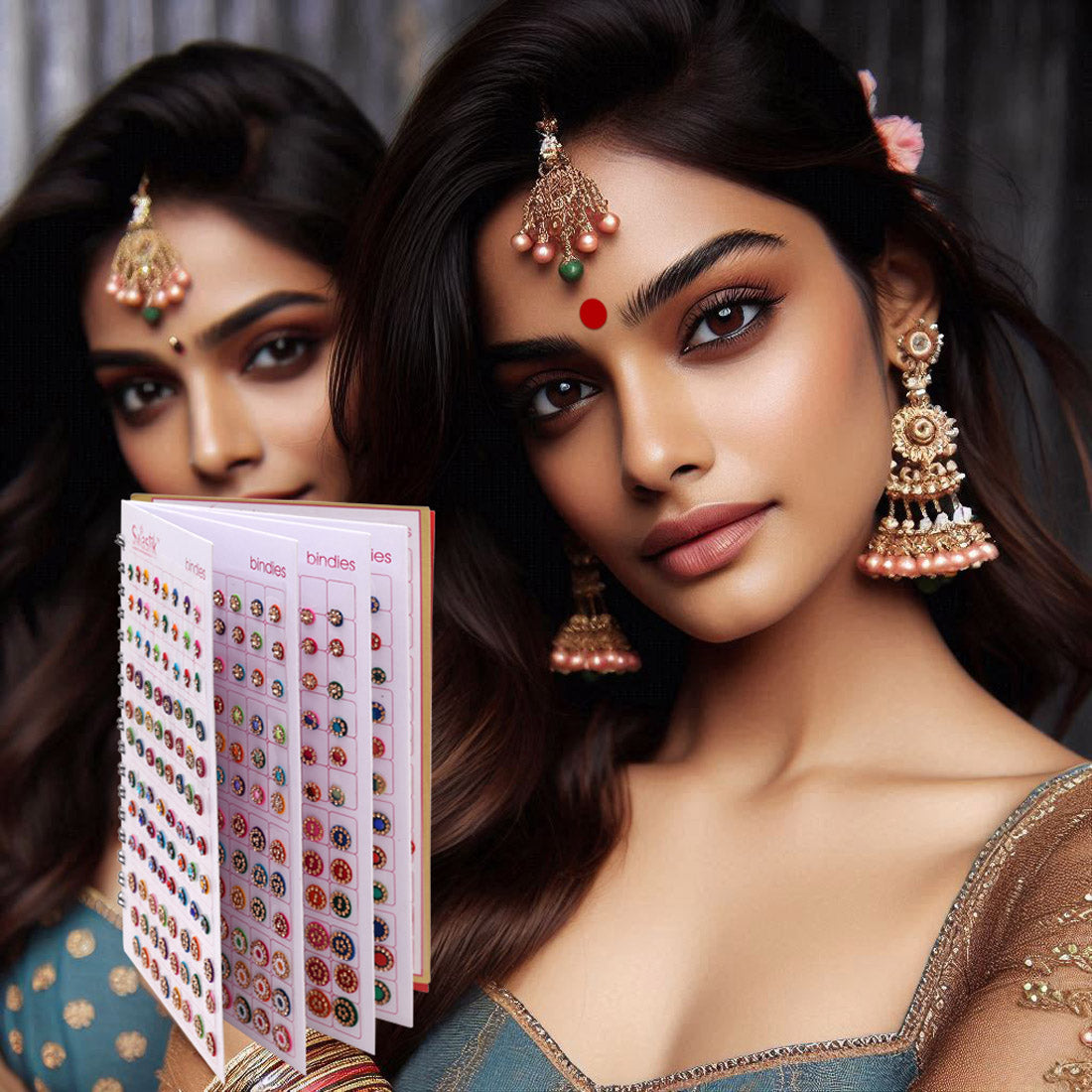 Multicolor rund Formige Bindis – 576 Stück in einem Buch