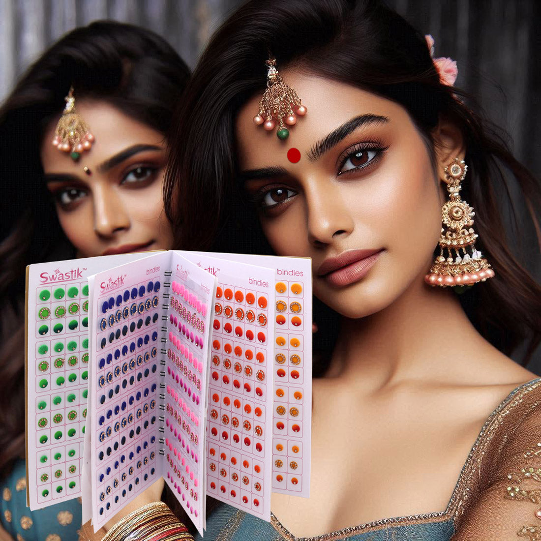 Multicolor rund Formige Bindis – 576 Stück in einem Buch