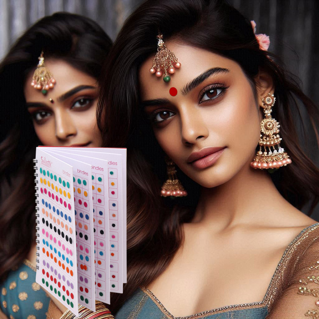 Multicolor rund Formige Bindis – 576 Stück in einem Buch