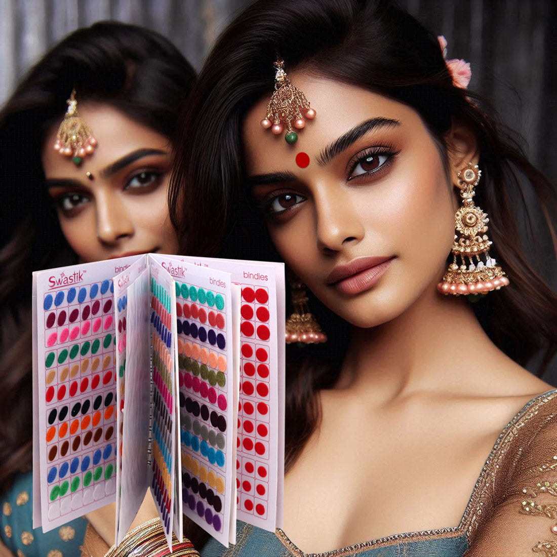 Multicolor oval Formige Bindis – 576 Stück in einem Buch