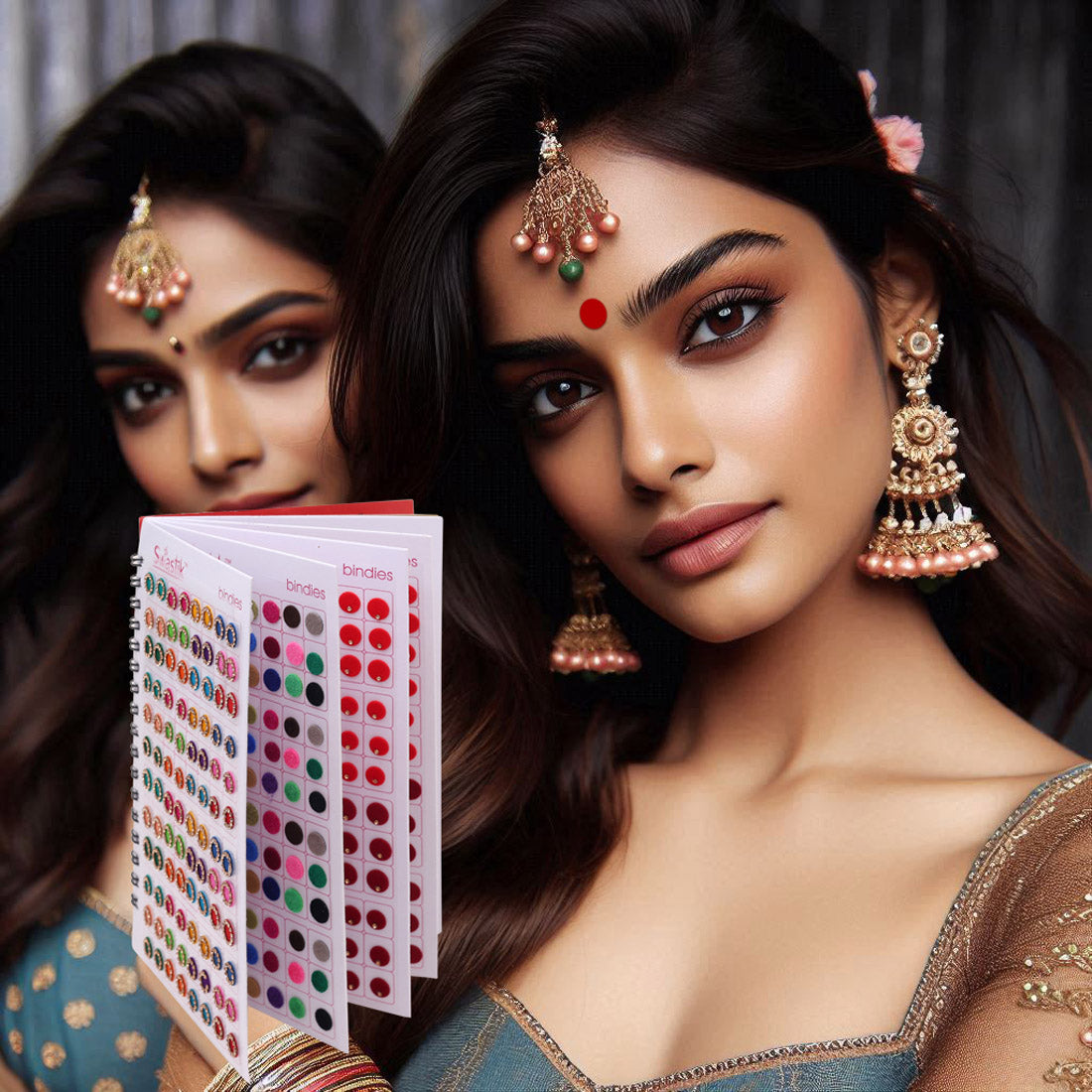 Multicolor rund Formige Bindis – 576 Stück in einem Buch