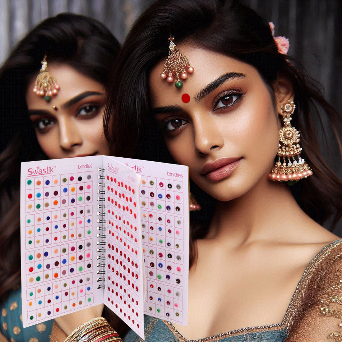 Multicolor rund Formige Bindis – 576 Stück in einem Buch