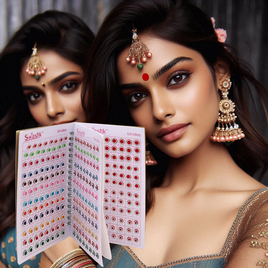 Multicolor rund Formige Bindis – 576 Stück in einem Buch