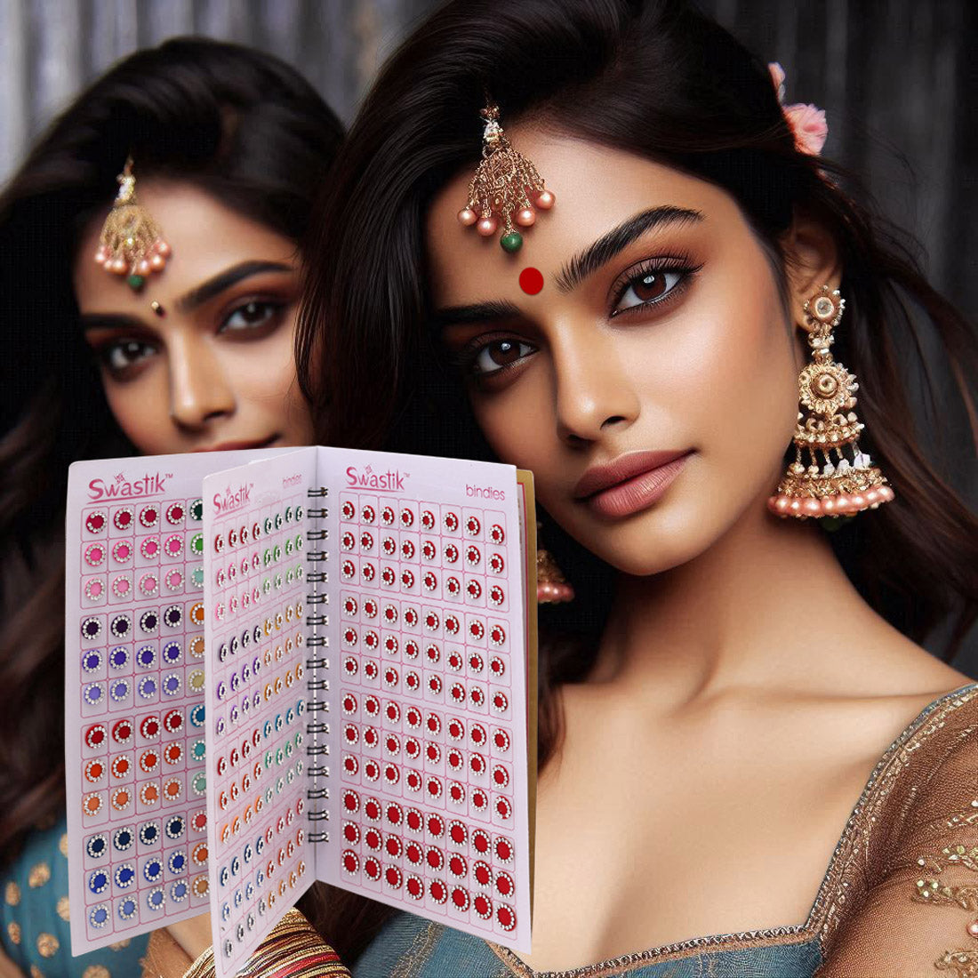Multicolor rund Formige Bindis – 576 Stück in einem Buch