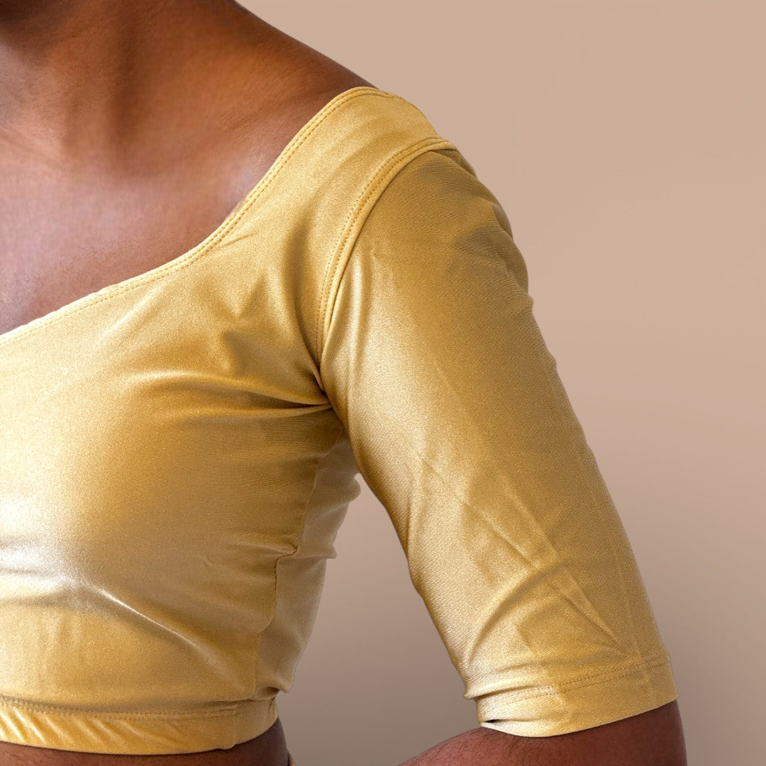 Ready-Made Saree Blusen – Herzausschnitt - Gold