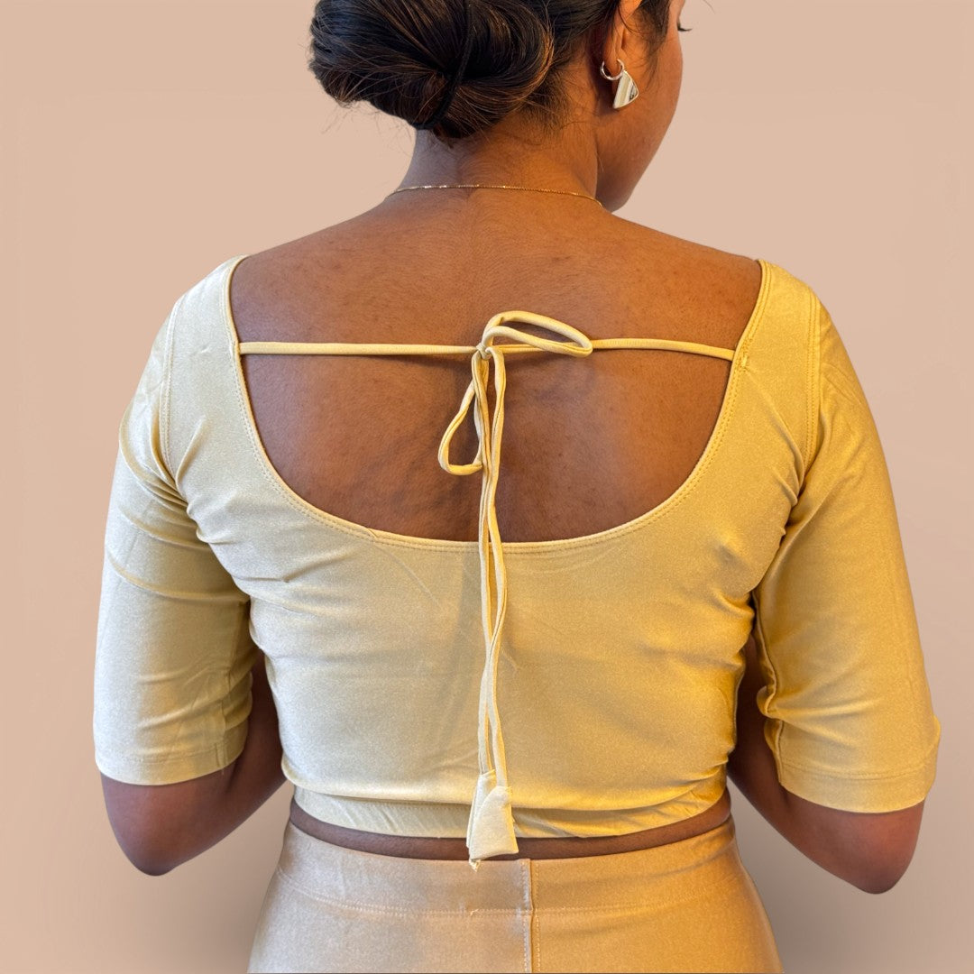 Ready-Made Saree Blusen – Herzausschnitt - Gold