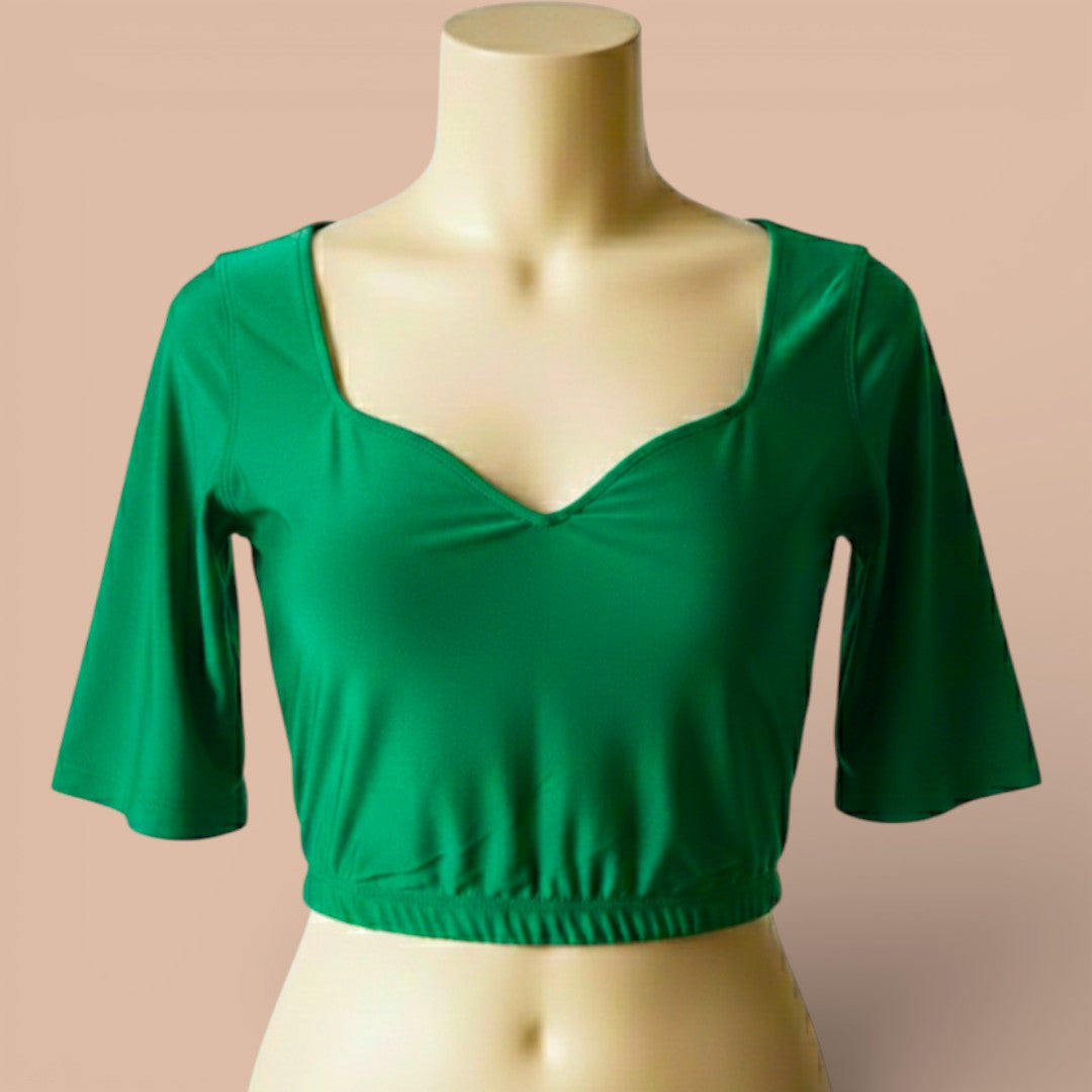 Ready-made saree blouse – sweetheart neckline – blue