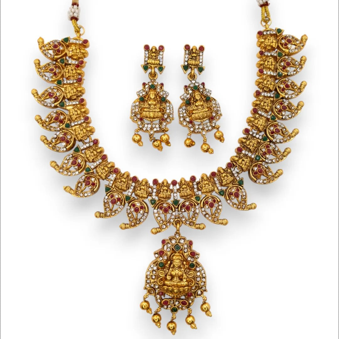 Temple Choker Necklace with Earrings