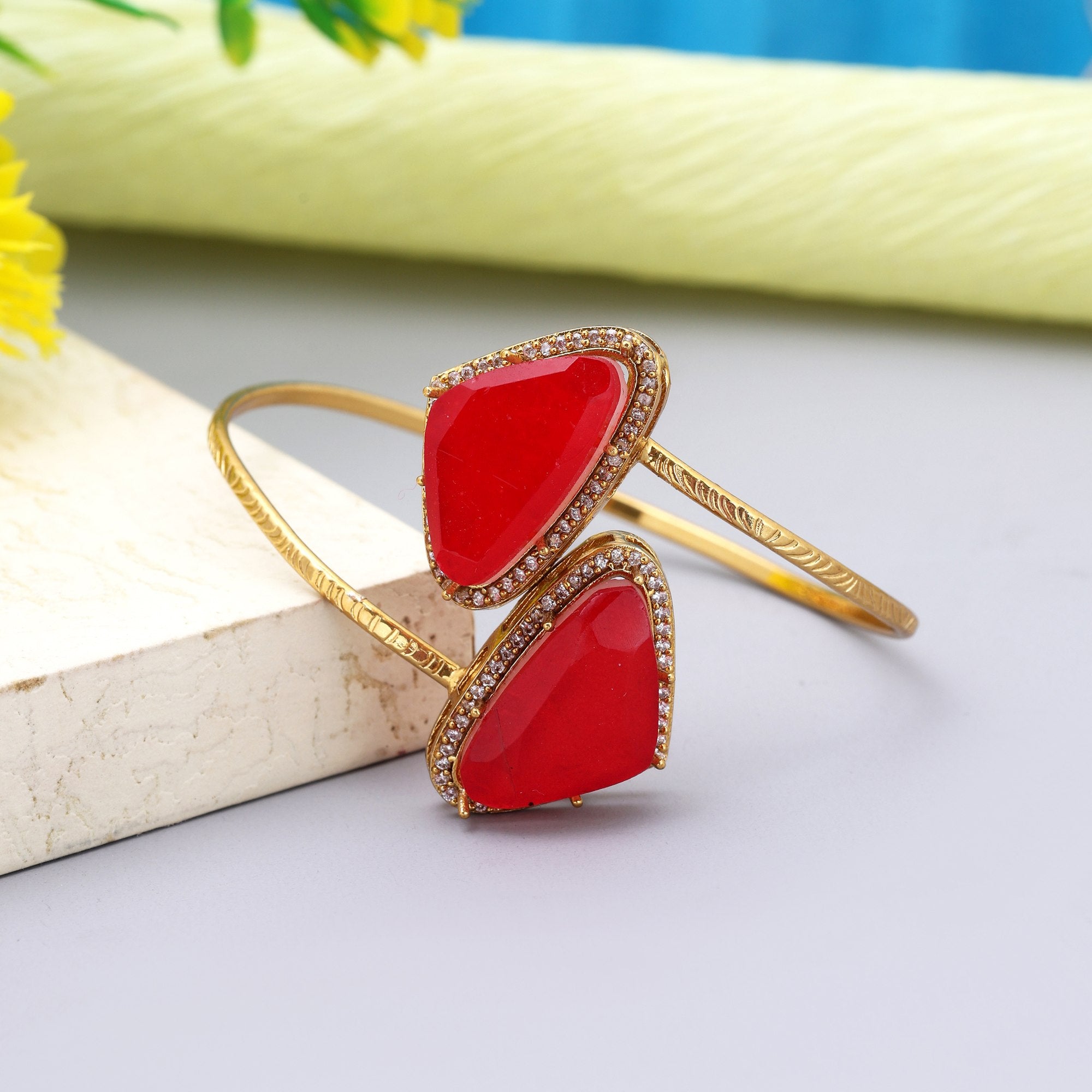 Armband - gold - Rot