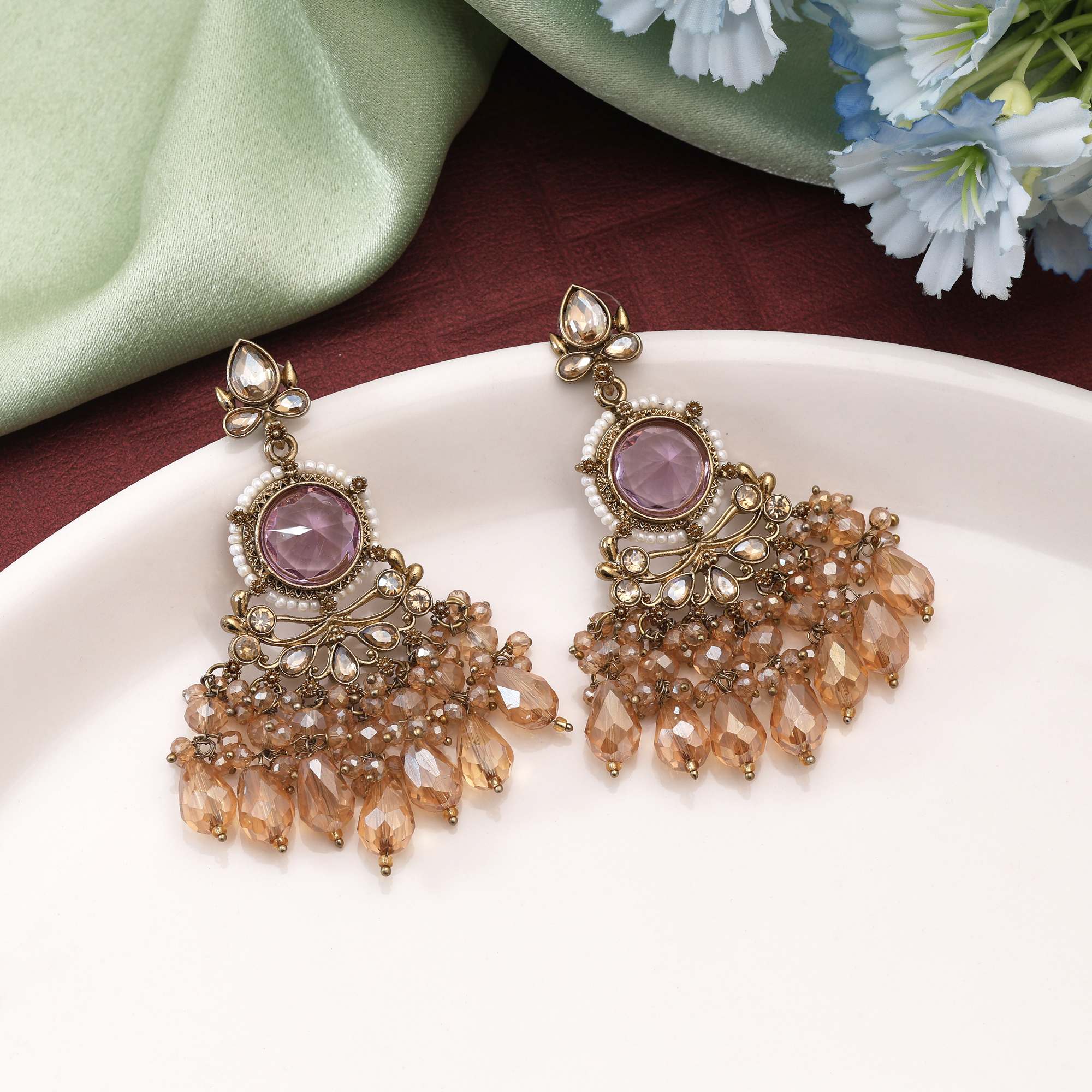 Fashion Earrings - Silver | sea green