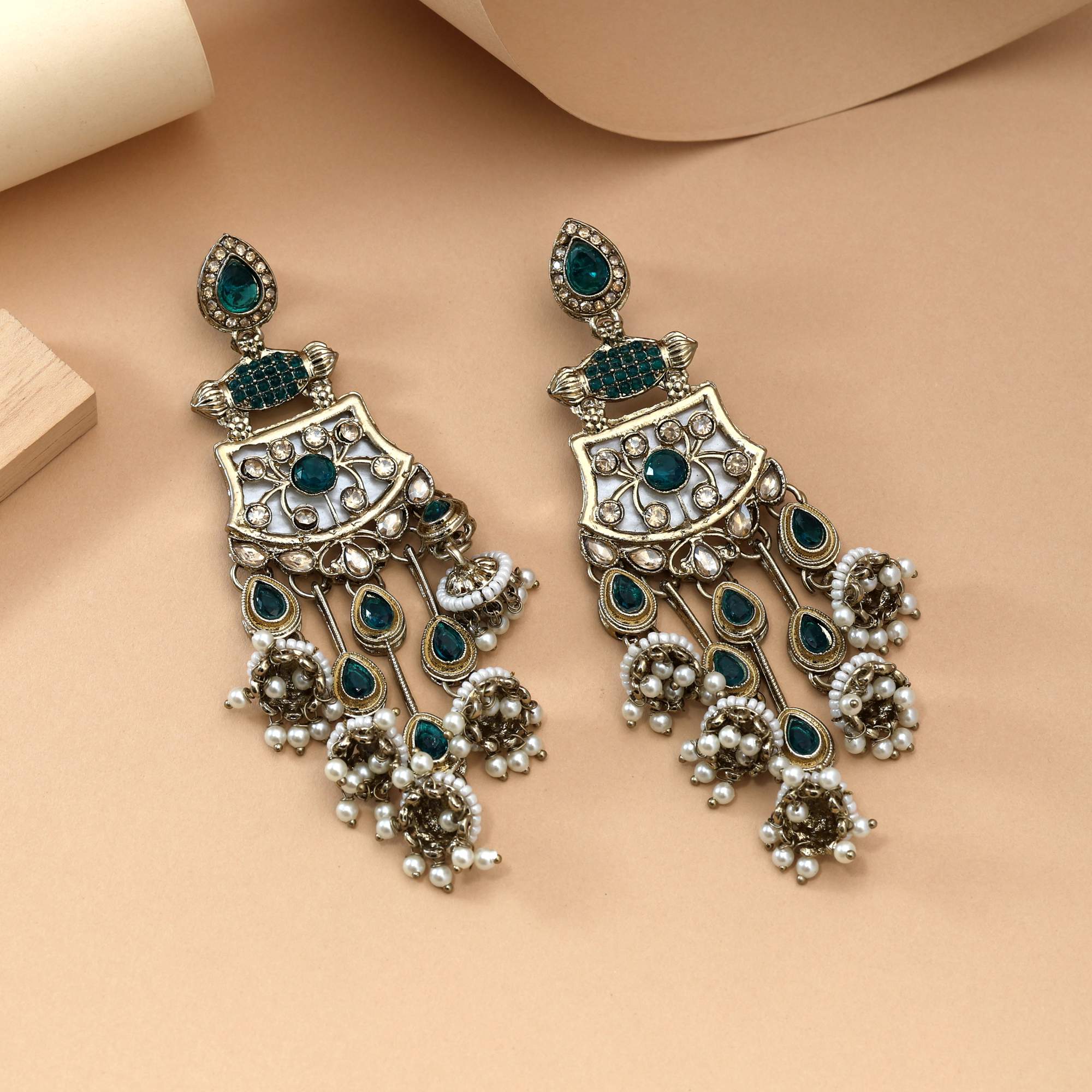 Fashion Earrings - Silver | sea green