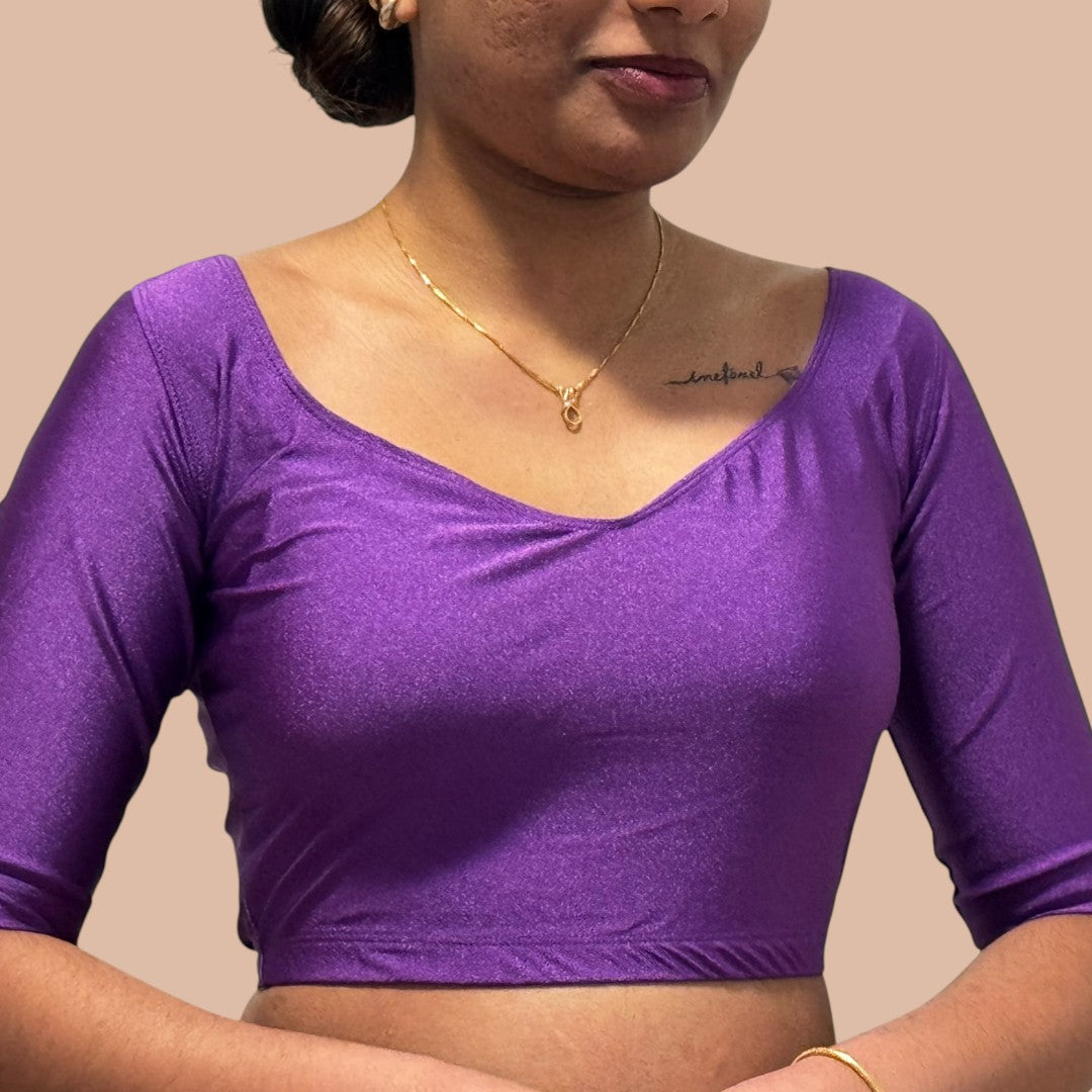 Ready-made saree blouse – sweetheart neckline – blue