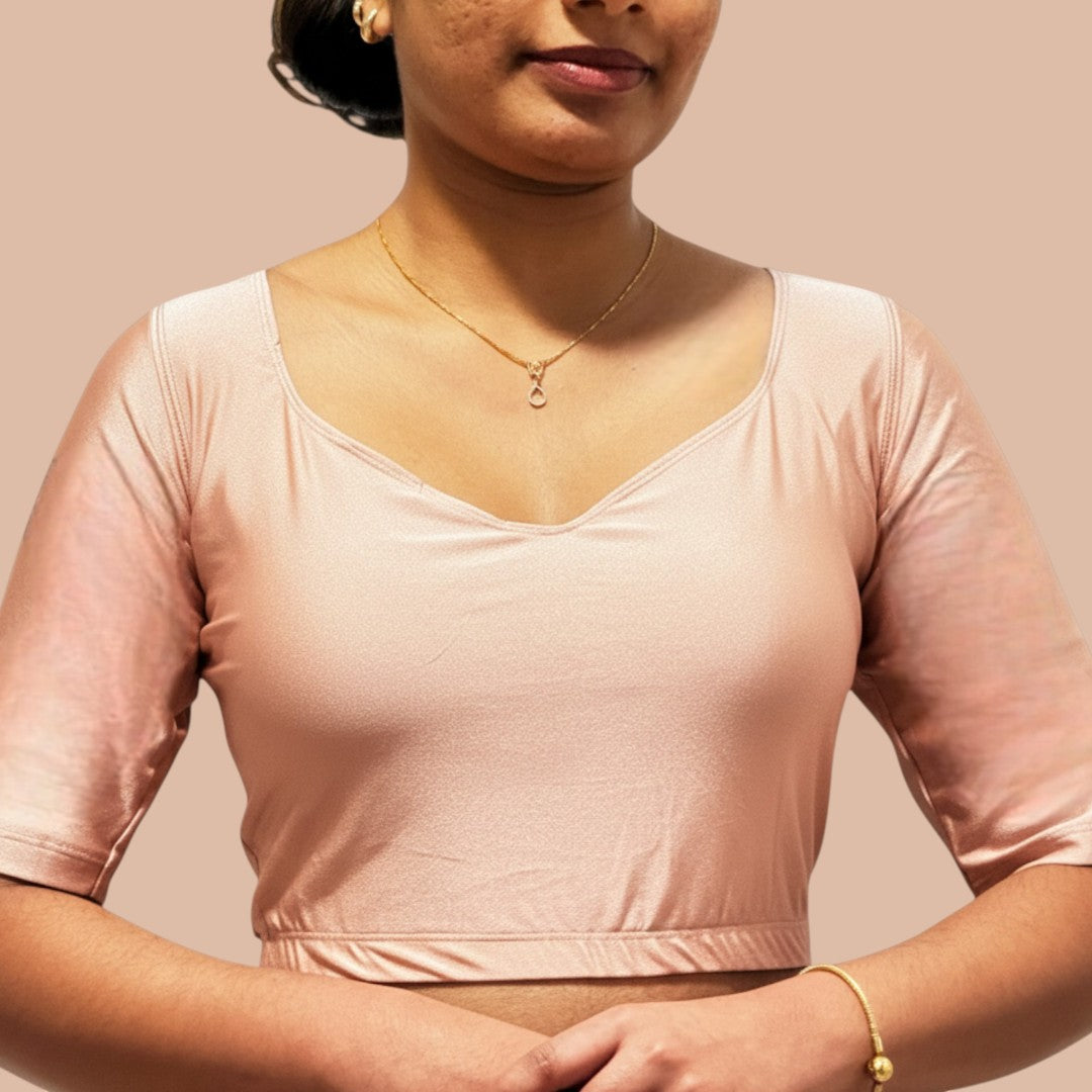 Ready-made saree blouse – sweetheart neckline – blue