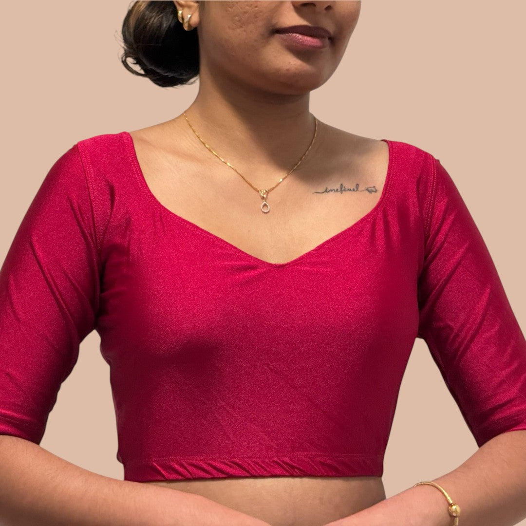 Ready-made saree blouse – sweetheart neckline – blue