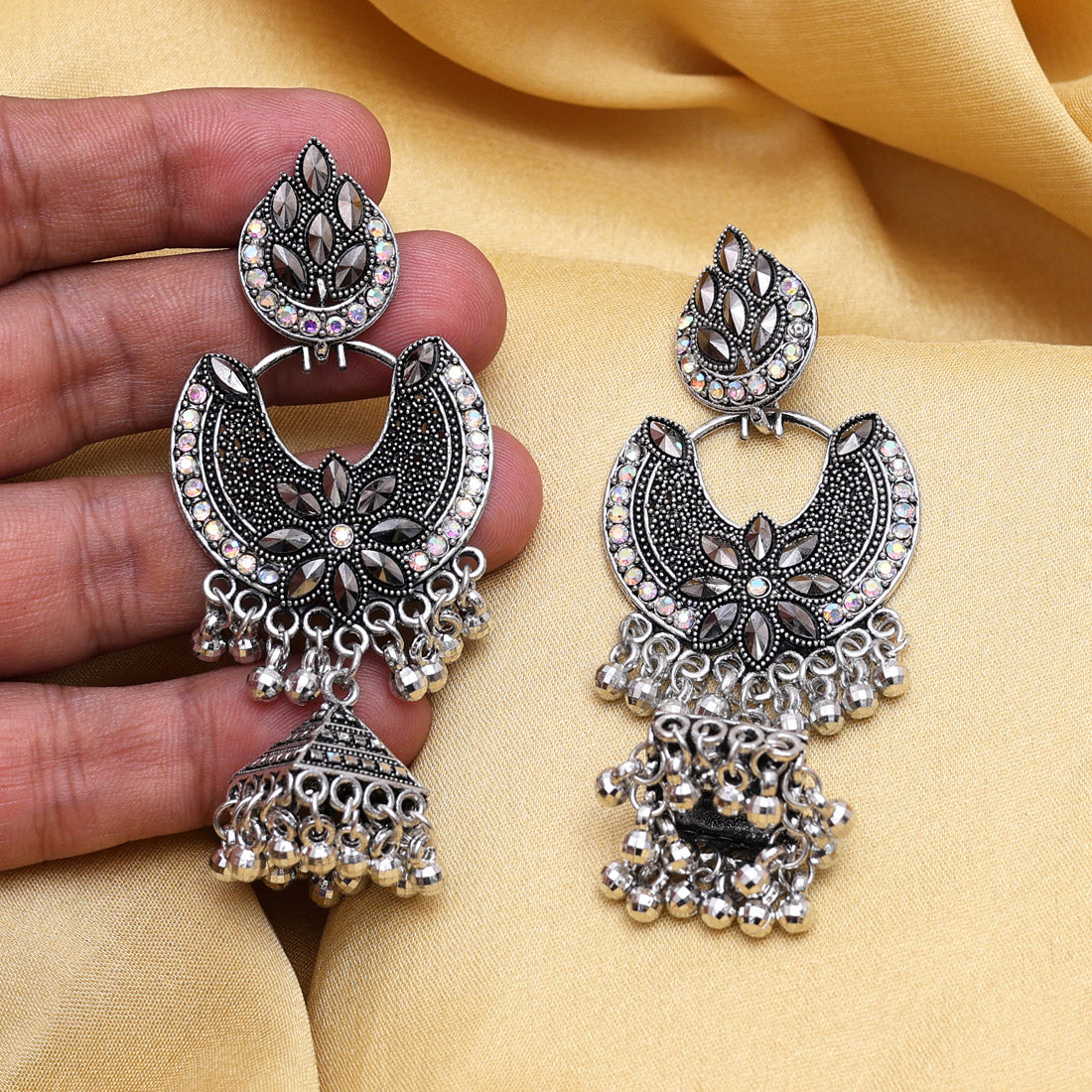Oxidierte Ohrringe - | silber oxidiert