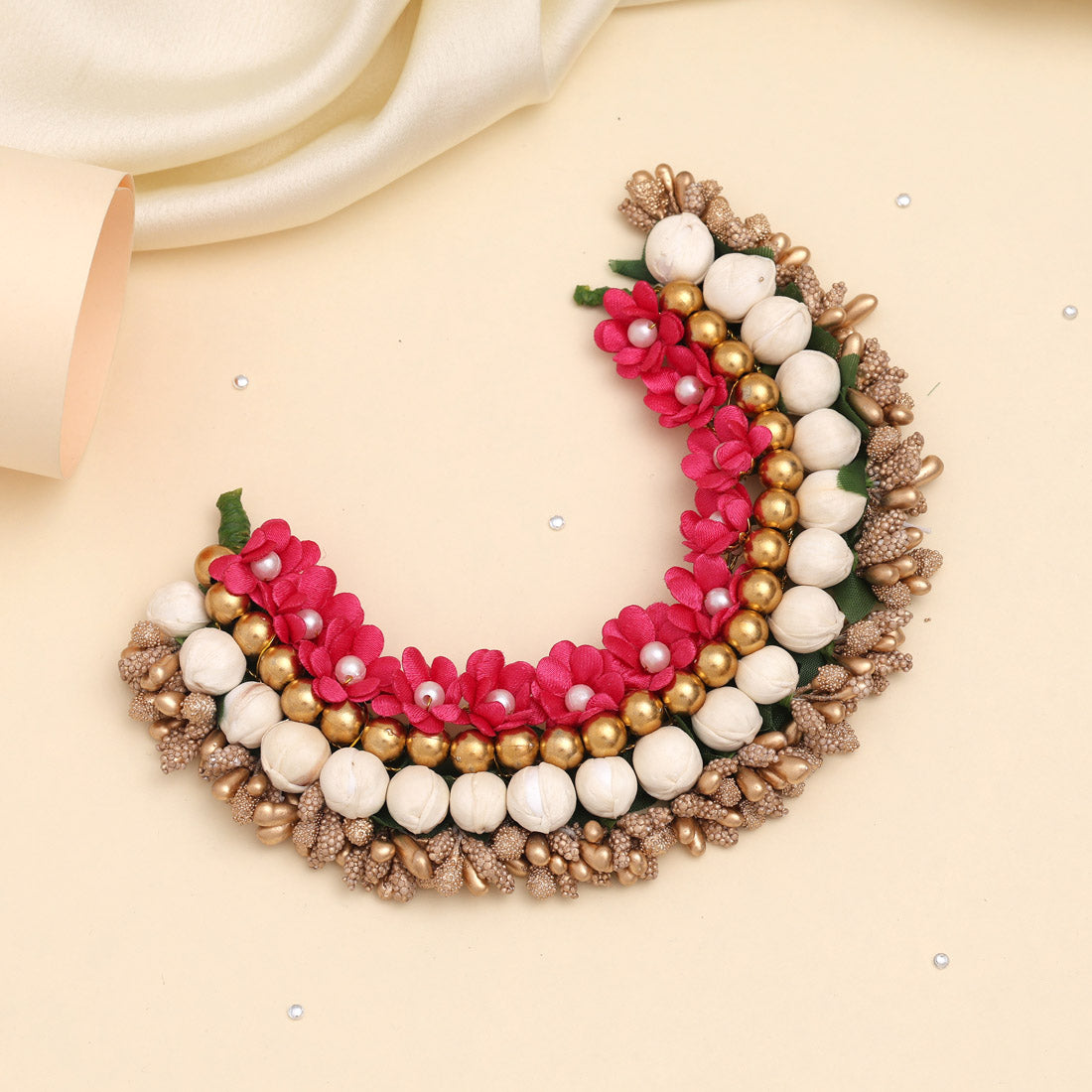 Artificial Indian Hair Flowers Pink | Gold | Red