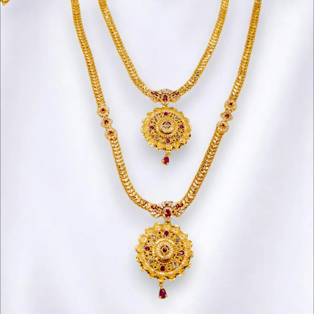 Hals- und Lange Kette Set - gold | combo set