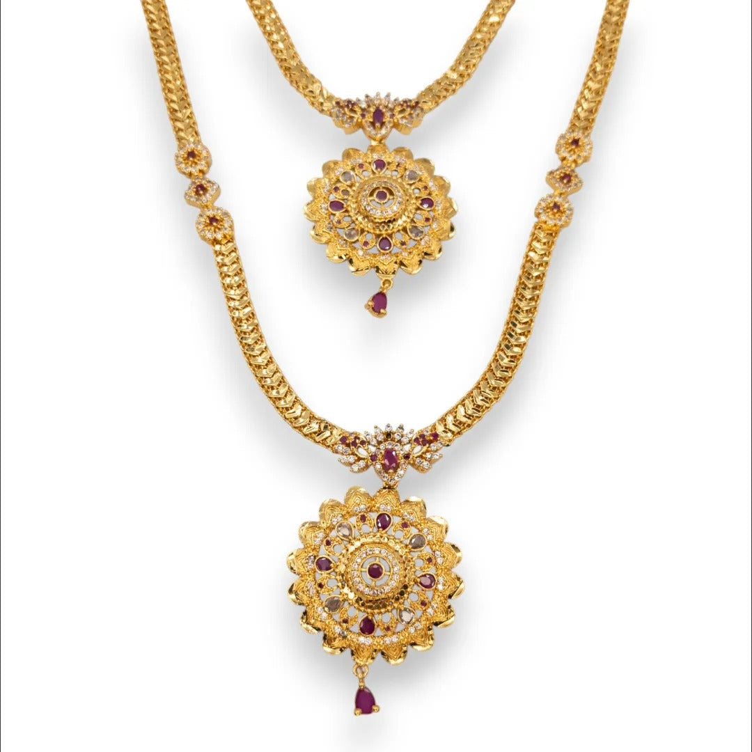 Hals- und Lange Kette Set - gold | combo set