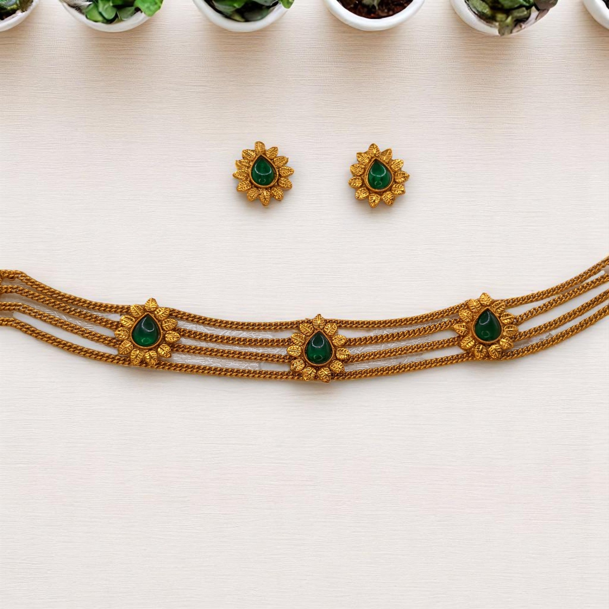 Trendy Choker Halskette mit Ohrringe