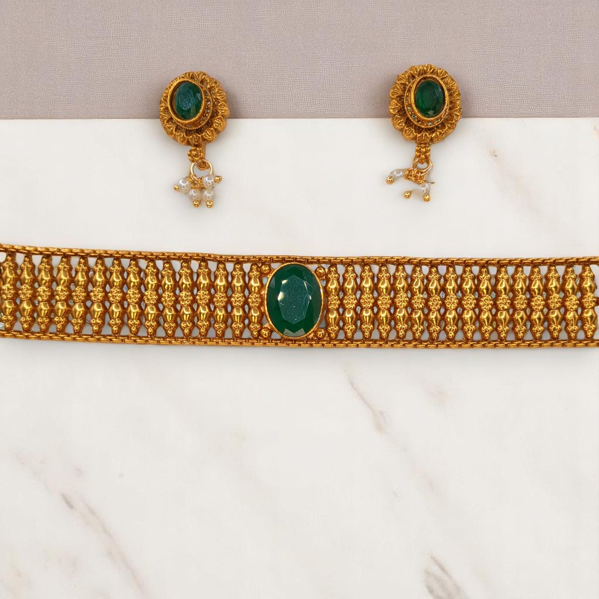 Trendy Choker Halskette mit Ohrringe