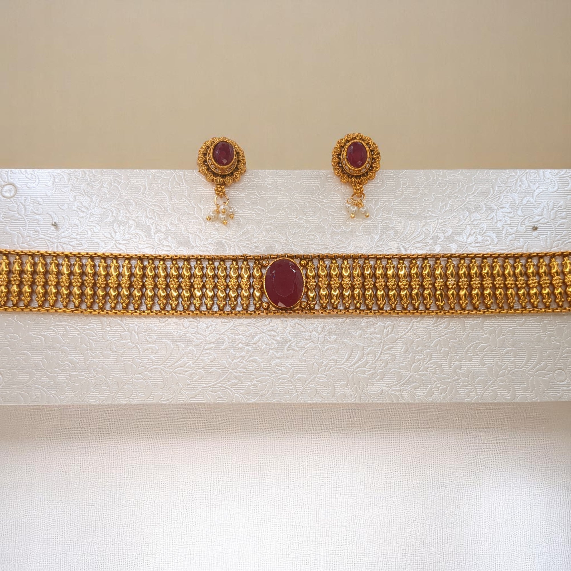 Trendy Choker Halskette mit Ohrringe