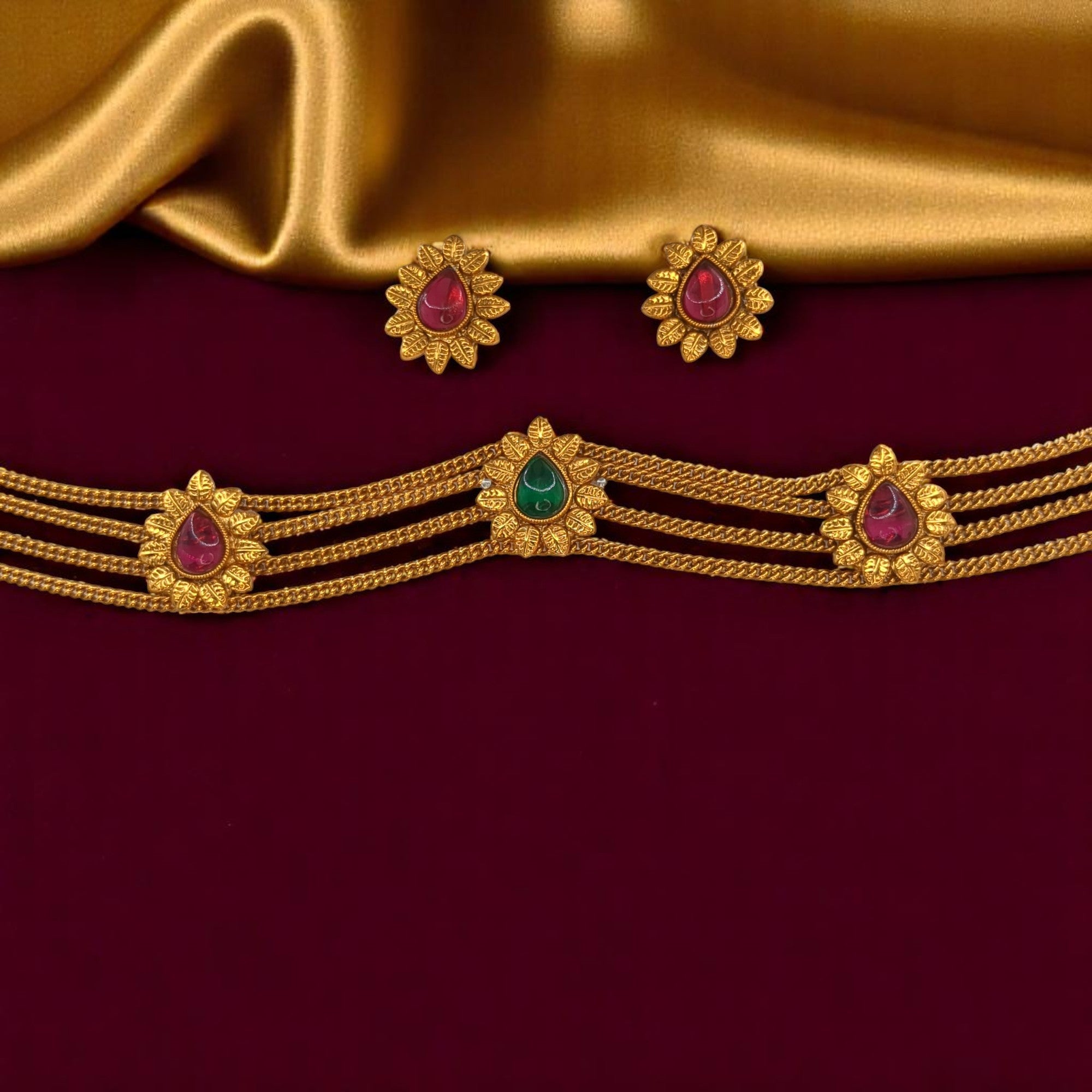 Trendy Choker Halskette mit Ohrringe