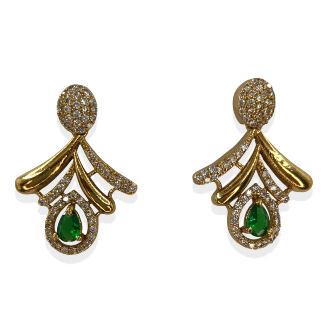 Trendy - Halskette mit Ohrringe - gold | grün