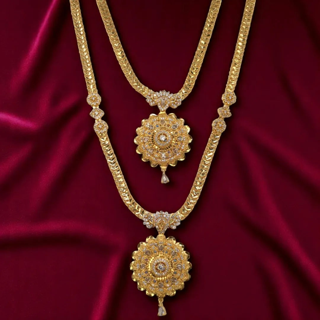 Hals- und Lange Kette Set - gold | combo set