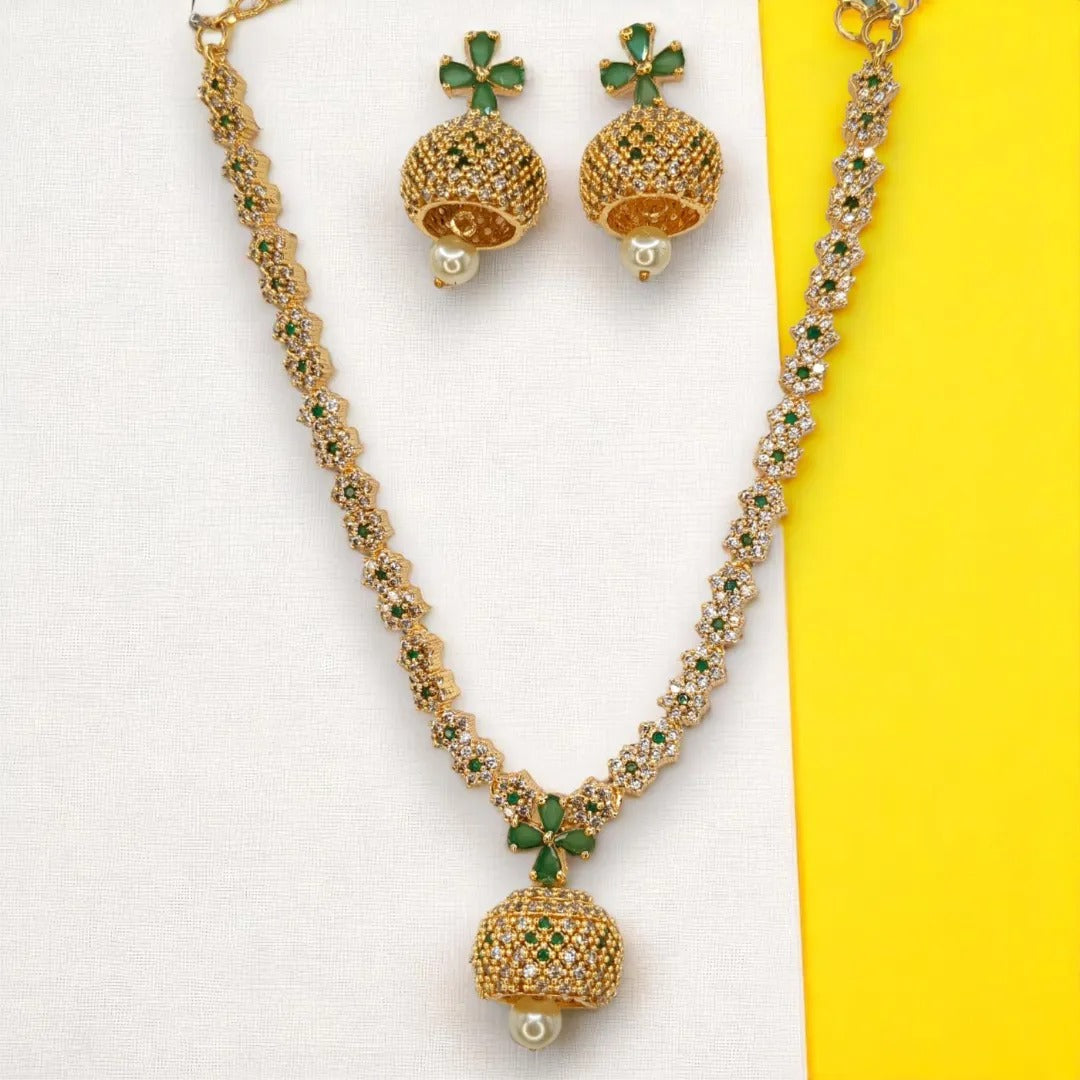 Trendy - Necklace with Earrings - gold