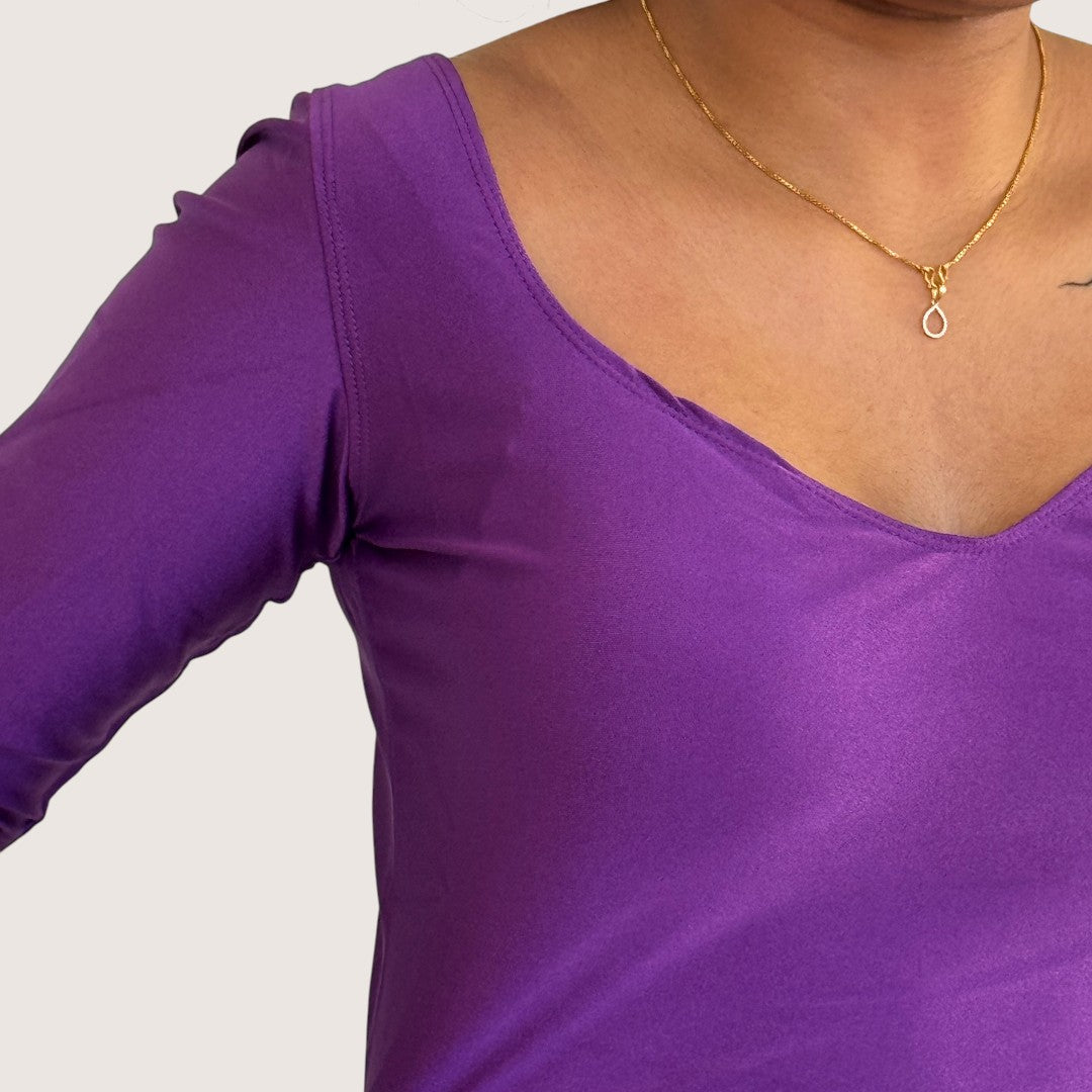 Ready-Made Saree Blusen – Herzausschnitt - lila