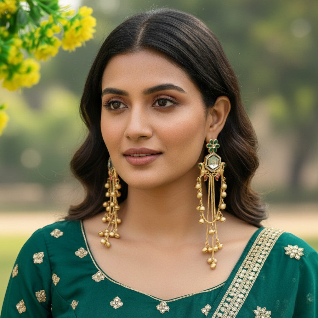 Fashion Earrings - Silver | sea green