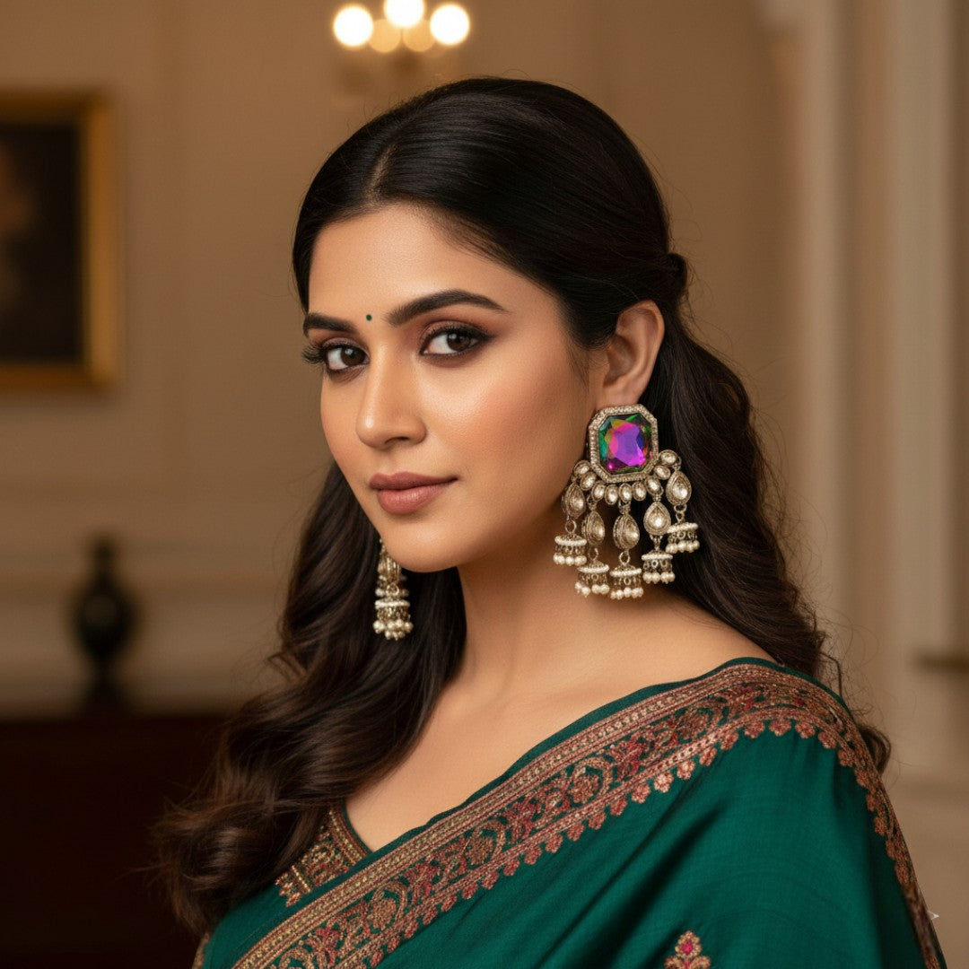 Fashion Earrings - Silver | sea green