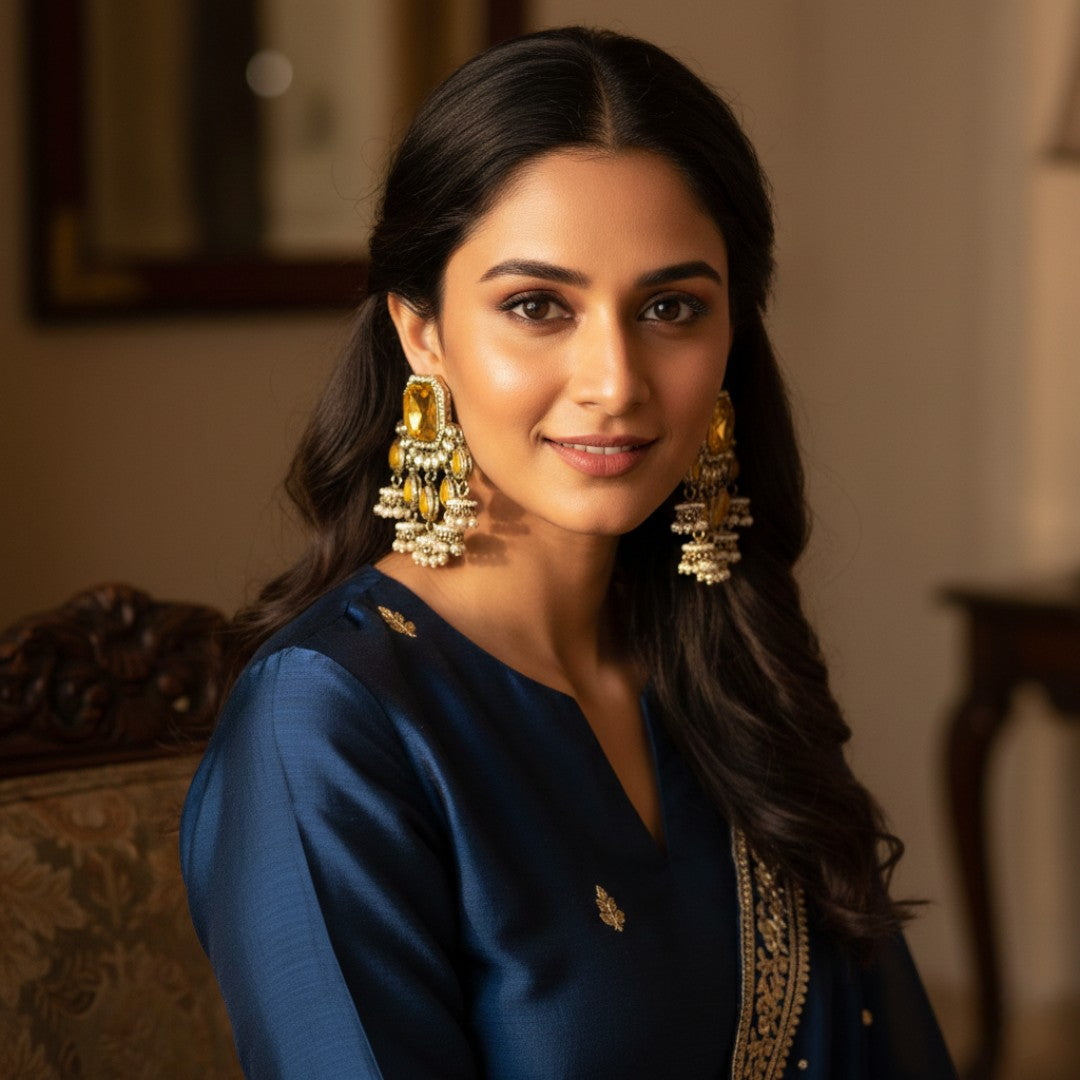 Fashion Earrings - Silver | sea green