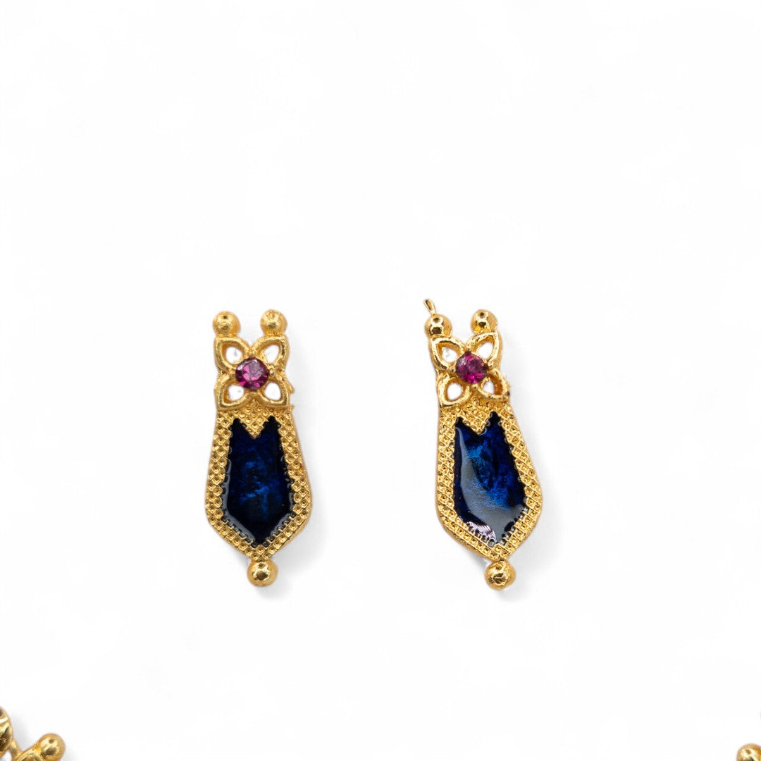 Palakka Halskette mit Ohrringe - gold | blau