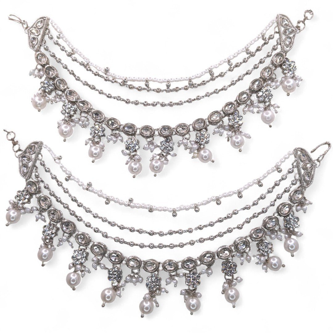 Maatal-Ohrringschmuck - Silber | Pearl | Polki