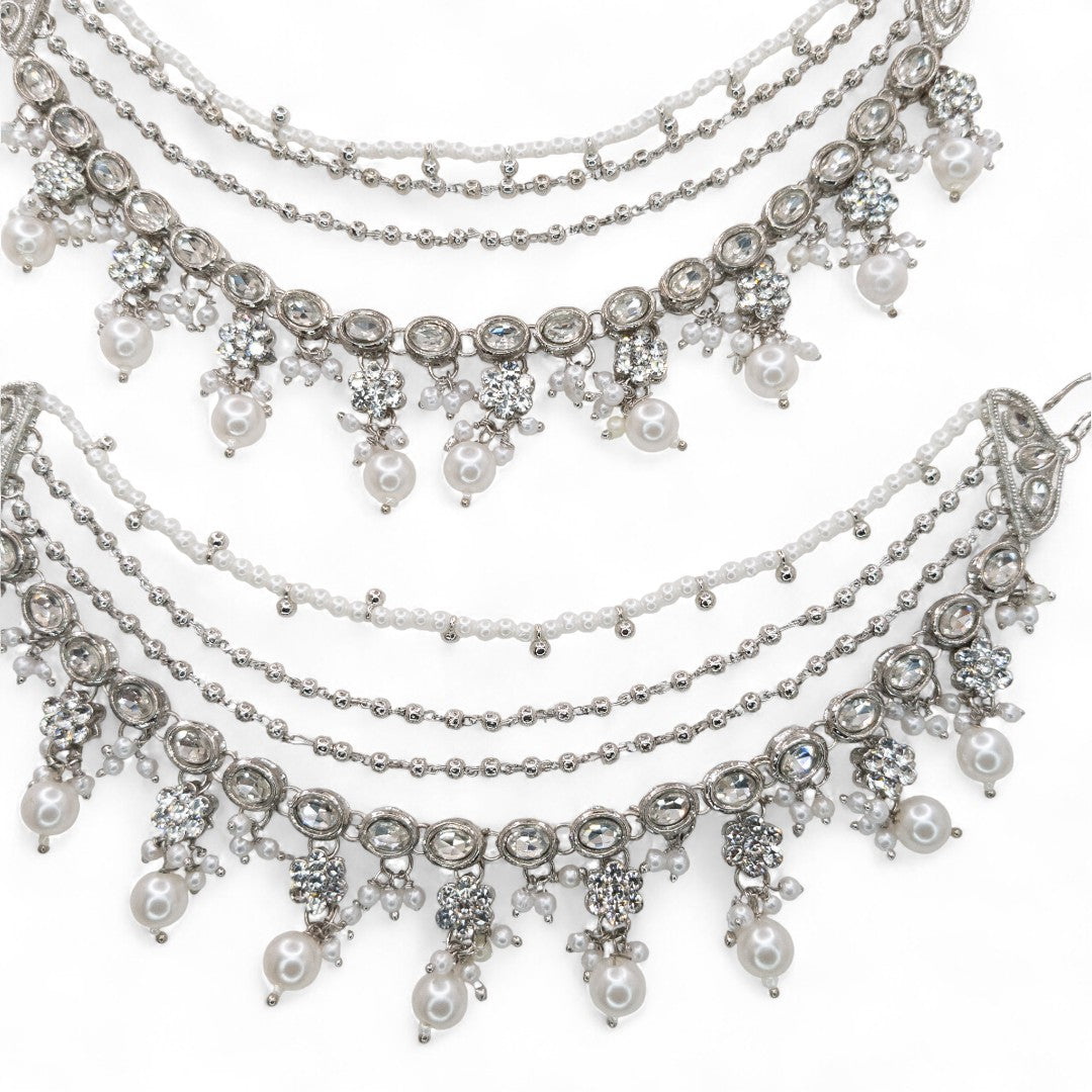 Maatal-Ohrringschmuck - Silber | Pearl | Polki