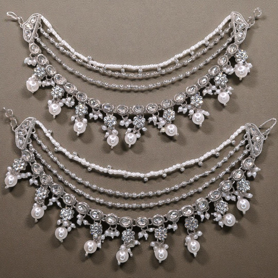 Maatal-Ohrringschmuck - Silber | Pearl | Polki