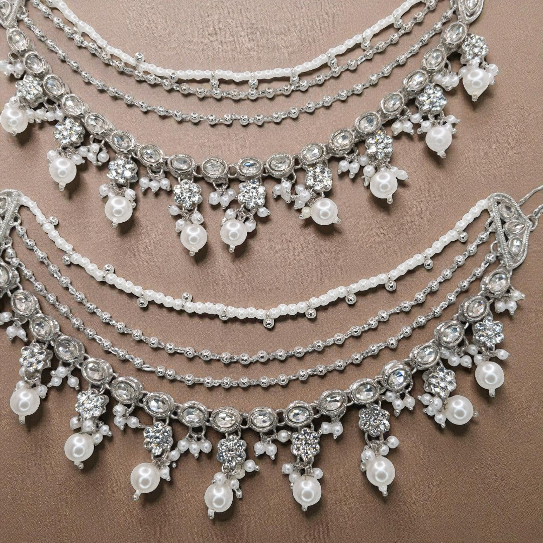 Maatal-Ohrringschmuck - Silber | Pearl | Polki