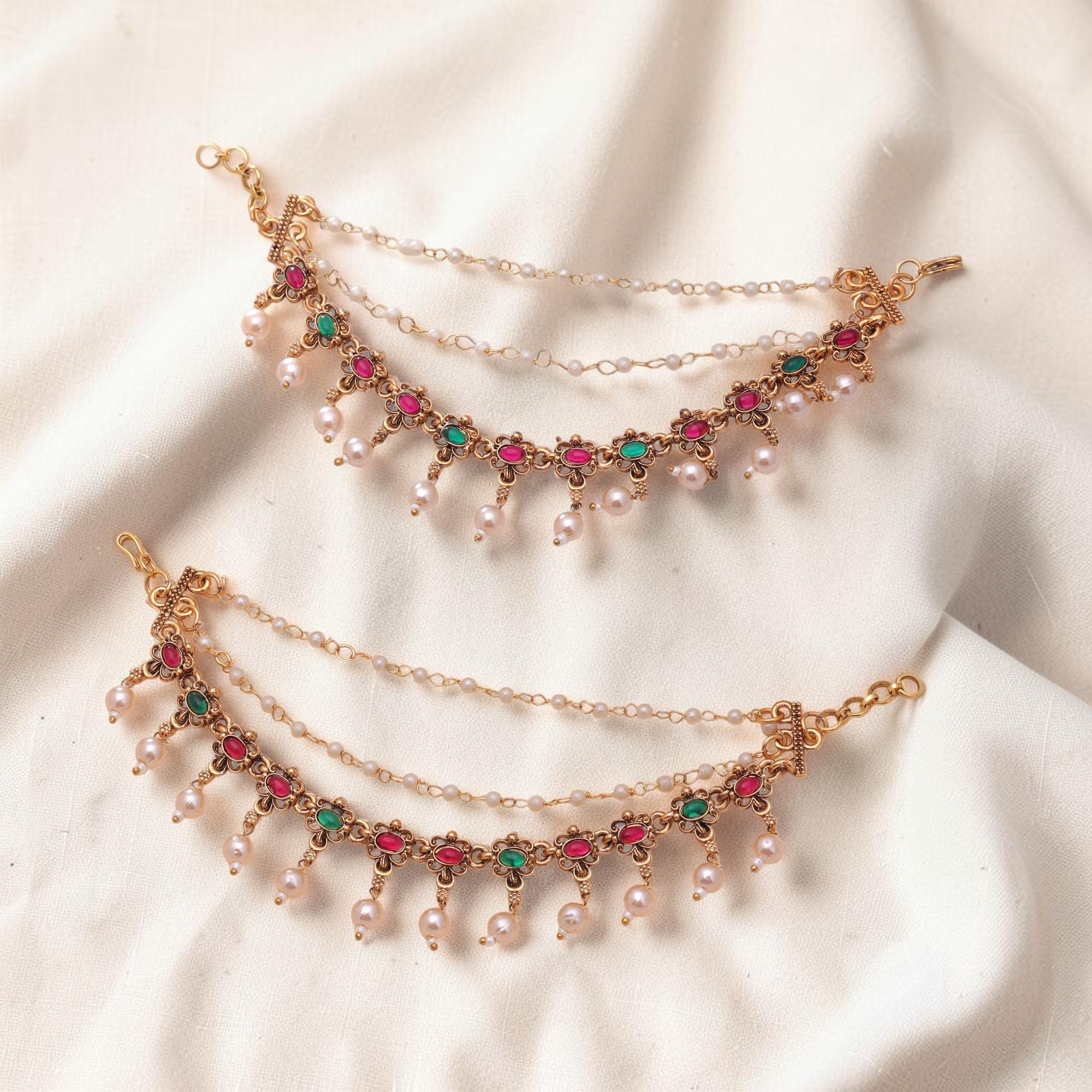 Maatal-Ohrringschmuck - Matt Gold | Pearl