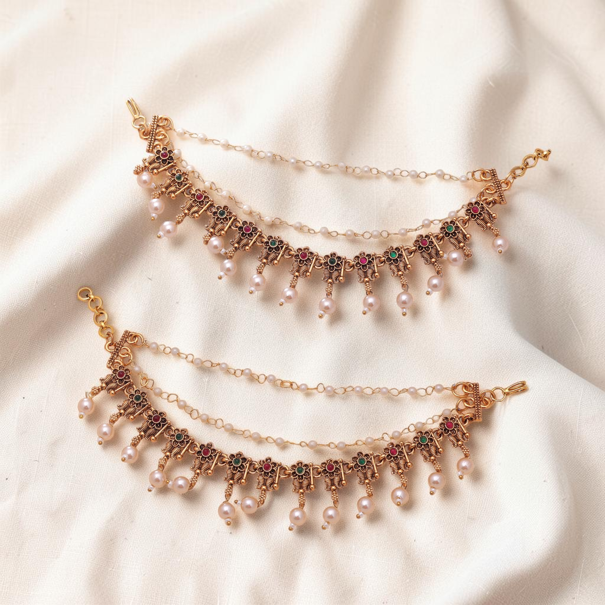 Maatal-Ohrringschmuck - Matt Gold | Pearl