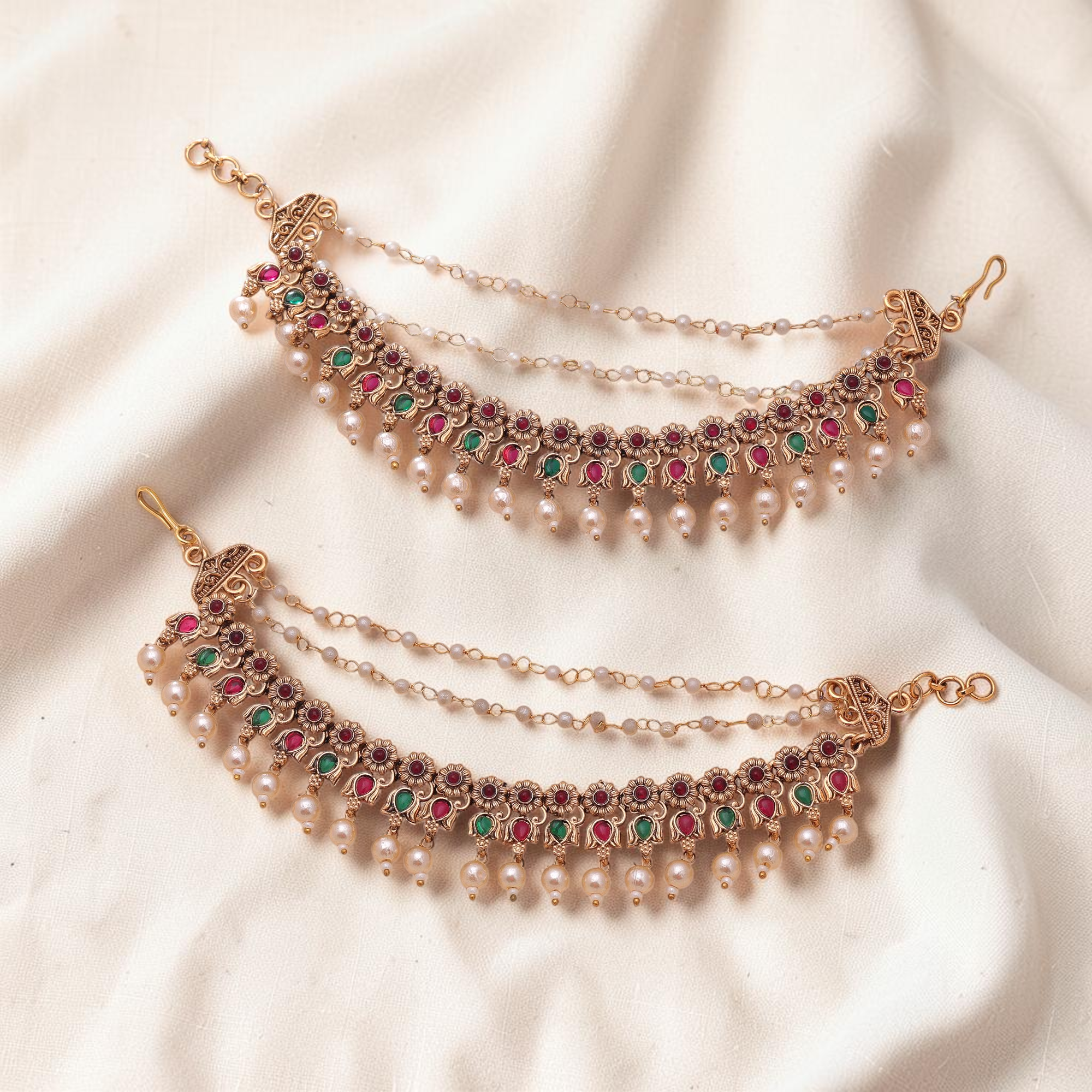 Maatal-Ohrringschmuck - Matt Gold | Pearl
