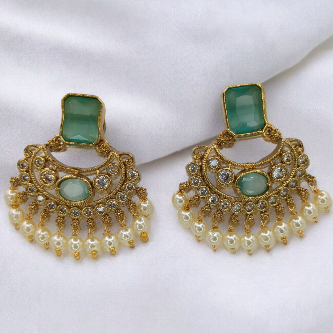 Tempel Choker Halskette gold | mint | mit Ohrringe