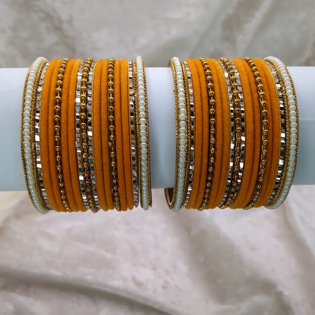 Armreifen Set - Orange| Gold | Größe 2.6