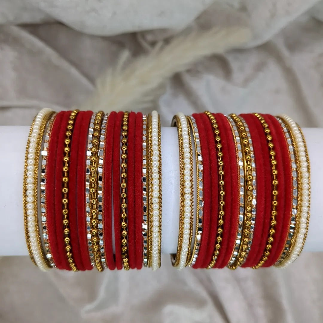 Armreifen Set - Rot | Gold | Größe 2.6