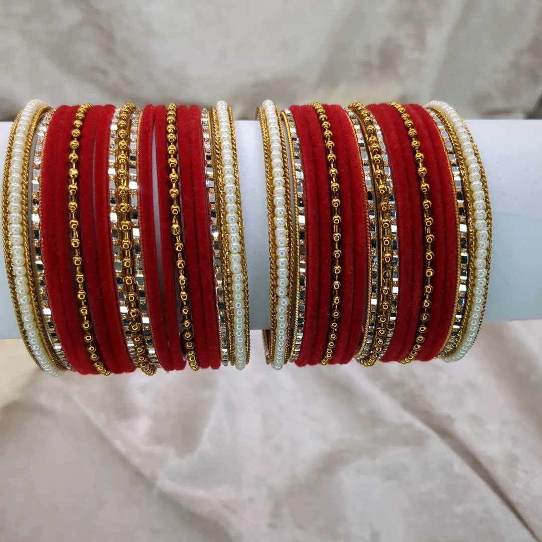 Armreifen Set - Rot | Gold | Größe 2.6