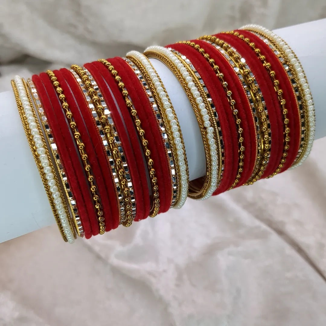 Armreifen Set - Rot | Gold | Größe 2.6