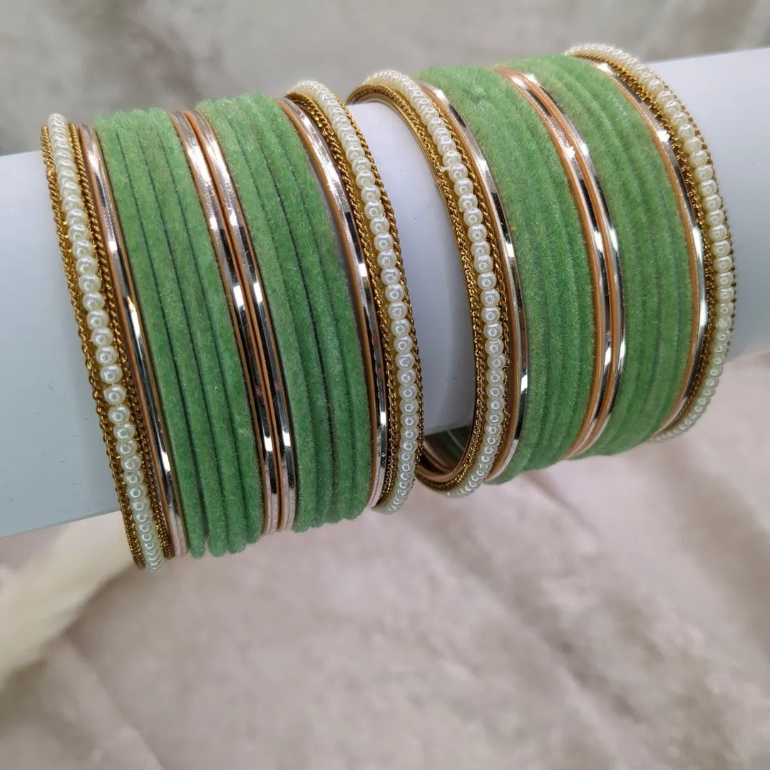 Armreifen Set - mint grün | Gold | Größe 2.6