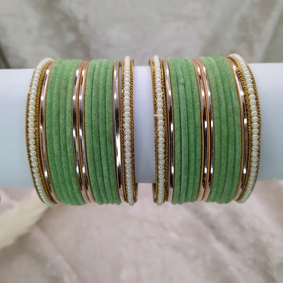 Armreifen Set - mint grün | Gold | Größe 2.6