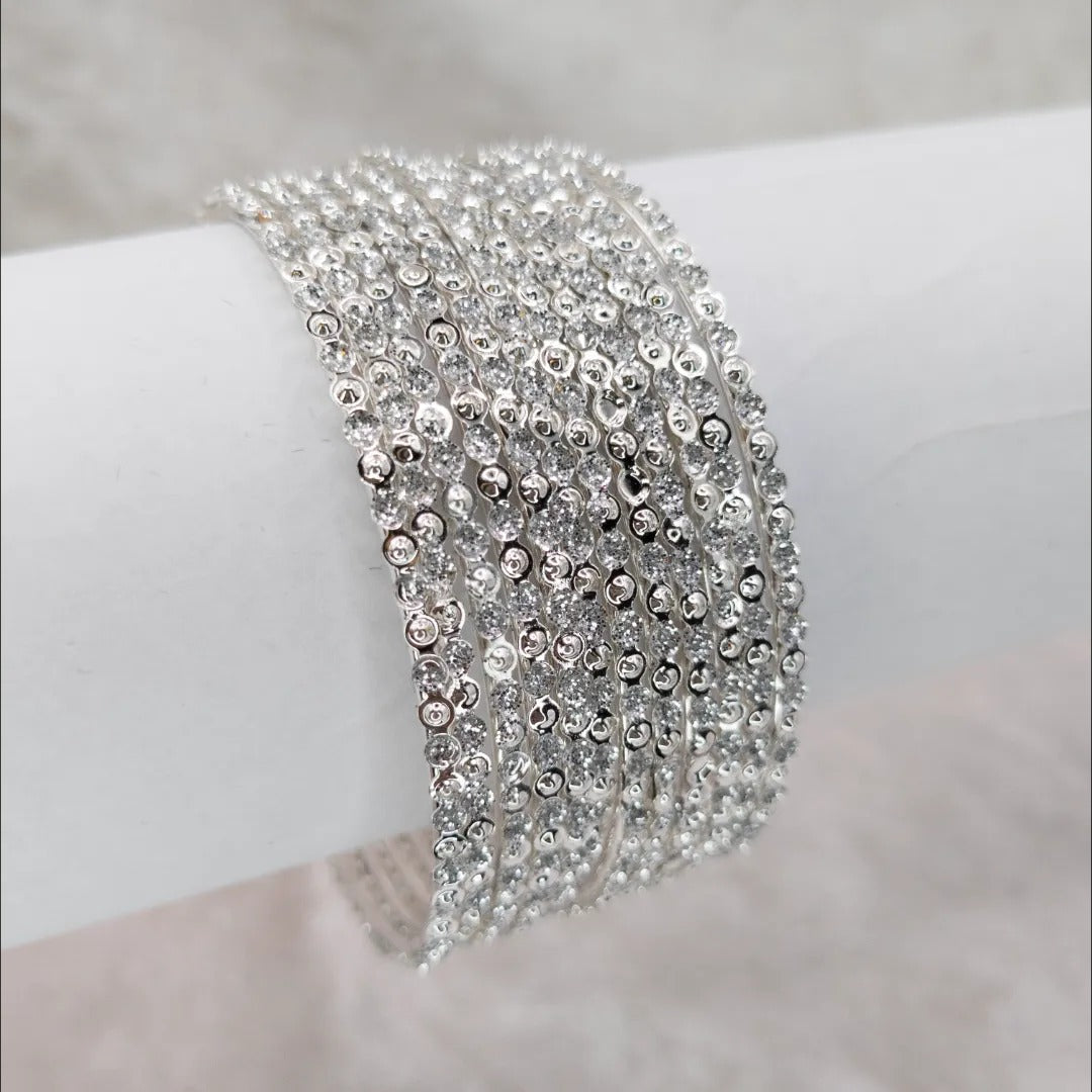 Silber Armreifen-Set mit 12 Armreifen Mix and Match