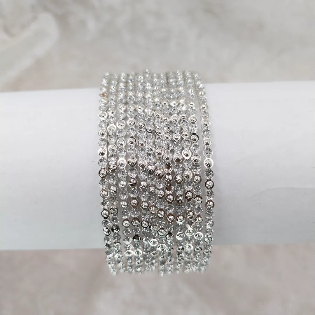 Silber Armreifen-Set mit 12 Armreifen Mix and Match